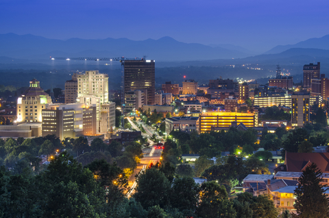 Asheville Skyline With only 89,000 permanent residents, Asheville has transformed over the last couple decades into one of the most vibrant cities in the southeast.
